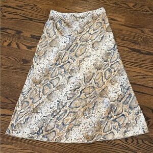 Vero Moda satin bias cut skirt snake print size small midi length